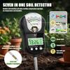 Portable 7-in-1 Soil Moisture Meter, Dual Display Plant Tester with 90° Adjustable Head, Measures Moisture/pH/Fertility/Light/Soil & Air Temp/Humidity