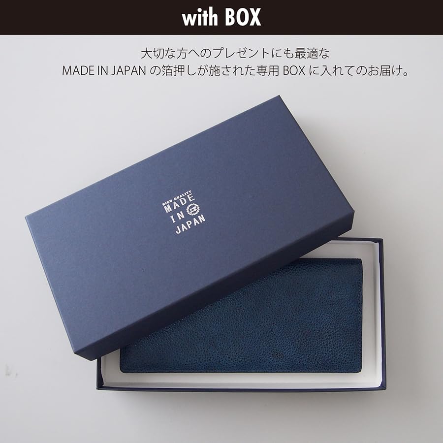 Made in black leather x indigo dyed Tochigi a long wallet that brings together the best of Japanese technology 4LT0021 x Black indigo long wallet for