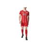 Adidas Bayern Munich 17-18 Home Game Replica Striped Round Neck Straight Cut Short Sleeve Soccer Jersey Men Tops Red AZ7961