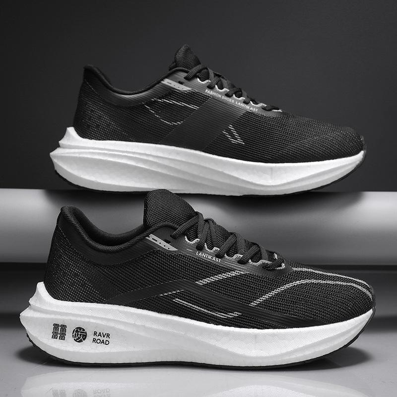 

Running shoes men s flying electric 3 ultra-light air cushion carbon plate mesh surface breathable shock absorption high elastic non-slip soft-soled s 45 чёрный