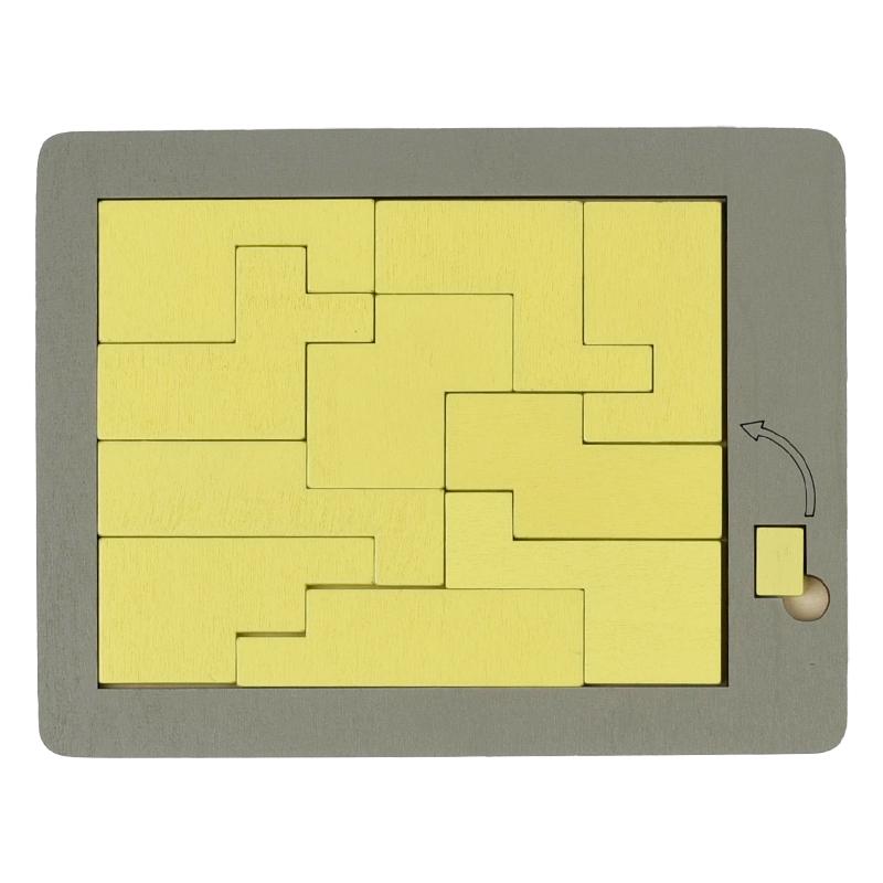 Wooden Geometric Puzzles Challenge Impossible Brain Burning Decompression IQ Mind Brain Teaser Jigsaw Puzzle for Adults Kids