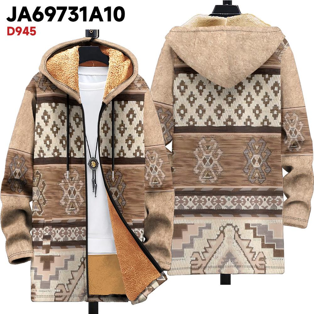 Νέο μπουφάν πολύχρωμα στοιχεία μοτίβου B1 φερμουάρ ζακέτα με κουκούλα χοντρό χειμερινό φλις μοντέρνα καπιτονέ ρούχα