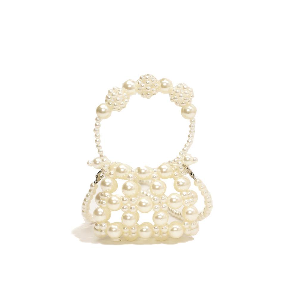 Стильная корейская детская сумочка с геометрическим узором и жемчужной деталью для девочек