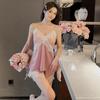 Set Pigiama da Donna in Seta di Ghiaccio 2024: Sexy Due Pezzi Camicia da Notte in Pizzo con Reggiseno Integrato & Pantaloncini - Tendenza Virale di Internet