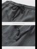 Men's Ice Silk Summer Casual Sports Suit with Graphic Text and Drawstring Shorts