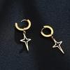 Star Hoop,Stainless Steel Star Earring, Polaris Dangle Hoop Earring, Stars Charm Earrings For Men Women Jewelry