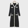 Korean Chic V-Neck Slim Fit Knitted Dress - Spring & Autumn 2025 Collection