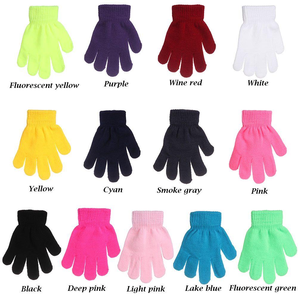 Children Magic Glove Girl Boy Kid Stretchy Knitted Winter Warm Full Finger Gloves Children's Figure Skating Special Gloves