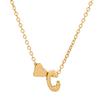 European & American Alphabet Love Heart Pendant Necklace – Versatile Peach Heart Clavicle Chain