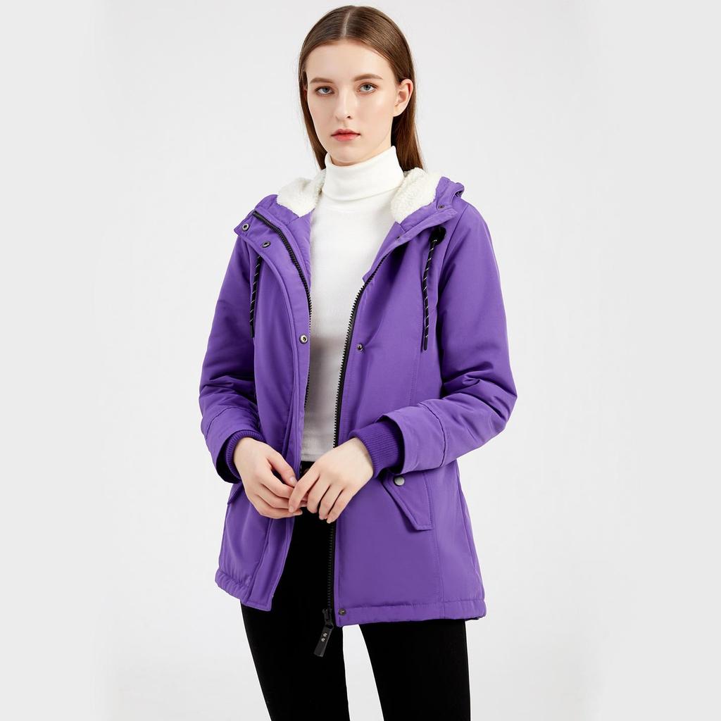 Parka da donna Giacca lunga calda taglia plus Giacca calda Inverno Giacca calda con cappuccio spessa