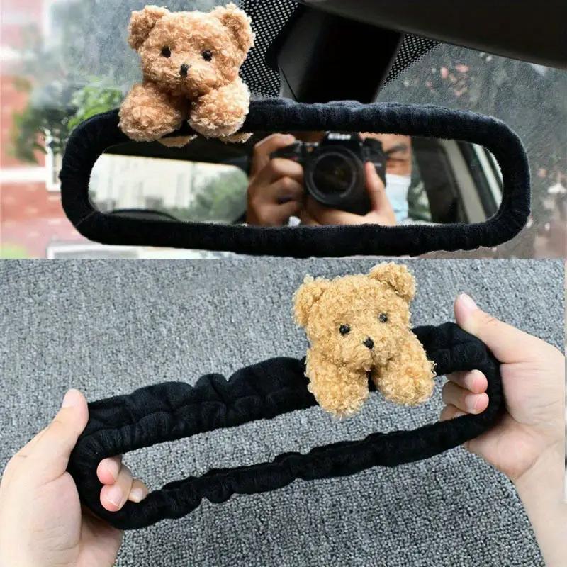 1 PC Car Rearview Mirror Decorative Cover Cute Bow Car Interior Rearview Mirror Protective Cover Electric Car Ornaments