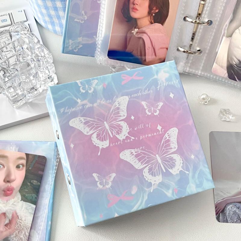 

Фотоальбом с дизайном бабочки/щенка, на кольцах, размер 3 дюйма, коллекция фотокарточек, корейский, для студентов, для хранения фотографий