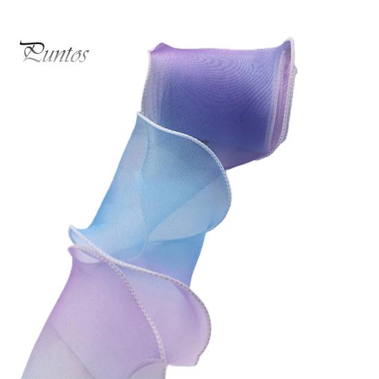 

1 рулон градиентной упаковочной ленты, красочная детская лента из органзы с бантом, волнистая лента с пятнами для дома 2