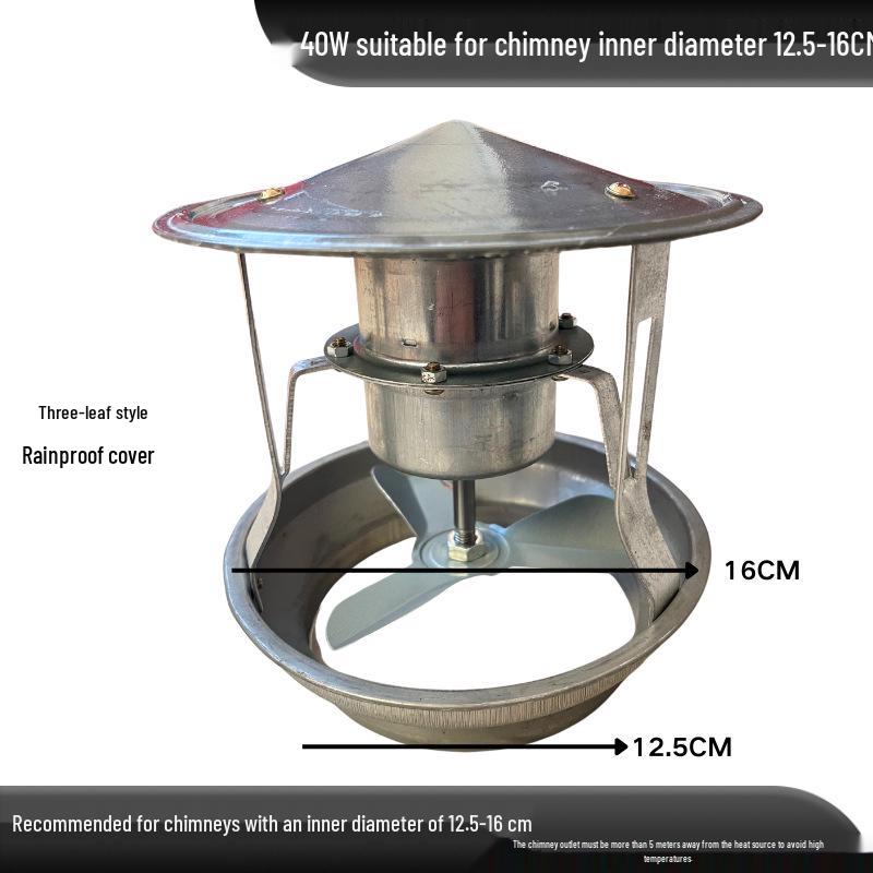 High-Power Anti-Backdraft Chimney Exhaust Fan for Fireplaces and Stoves