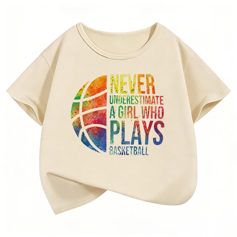 Funny Basketball Girls T Shirts Fashion Kids Childrens Tshirt Boys Girls Summer Spring Casual Top Tee Shirt 110