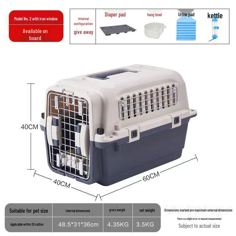 Extra Large Portable Pet Airline Carrier for Dogs, Cats, and Small Animals