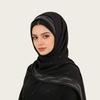 Women Chiffon Long Scarf Rhinestone Decor Solid Color Ethnic Style Pearl Chiffon Shawl Headscarf Versatile Hijab