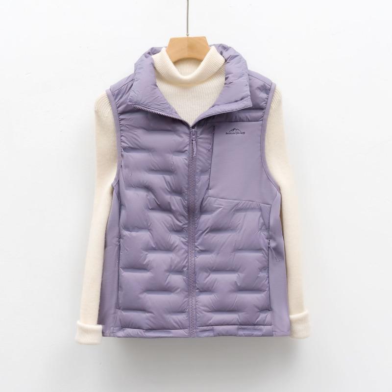 Outdoor light down vest women's autumn and winter short stand-up collar warm top jacket