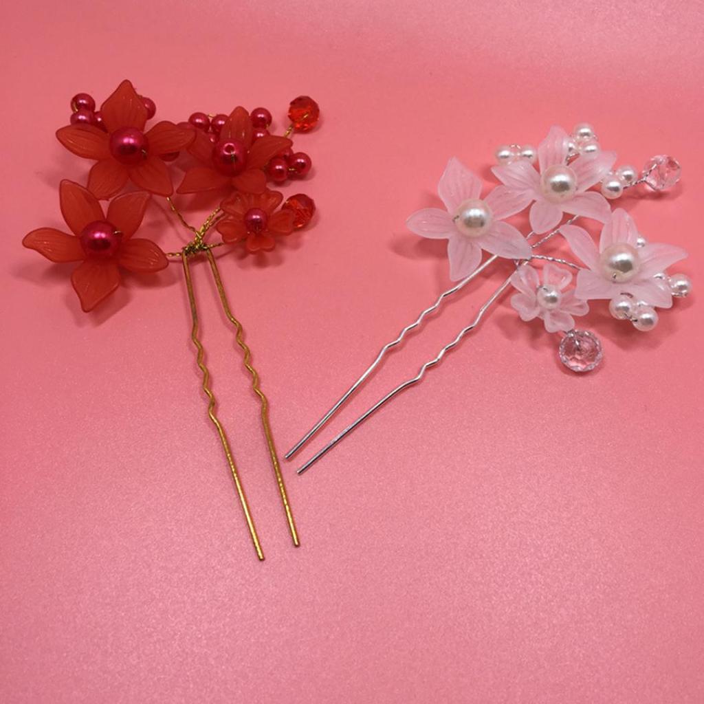 U-Form Brautschmuck Blume Kunstperle Hochzeit Haarnadel Clip Party Kopfbedeckung