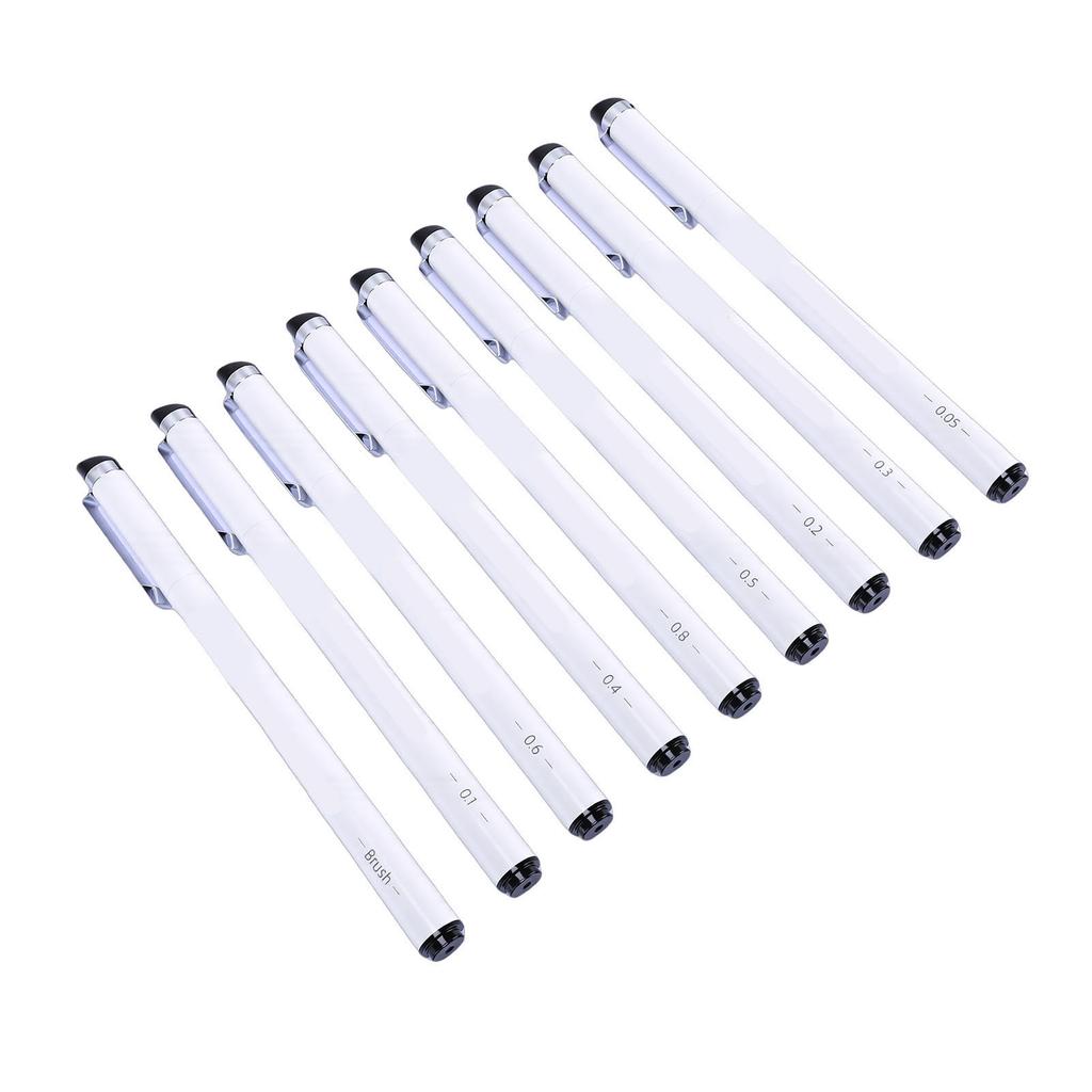9 Pcs Micro Pen Set Black Water Proof Fineliner Pen for Drawing Sketch Comics Watercolor Calligraphy