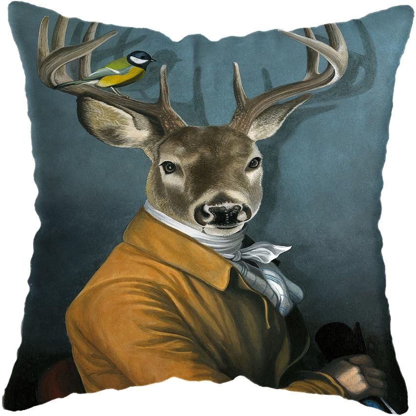 Vintage Painting Cat Dog Animal Pillow Cover Car Decor Cushion Cover Home Sofa Bed Cushion Cover