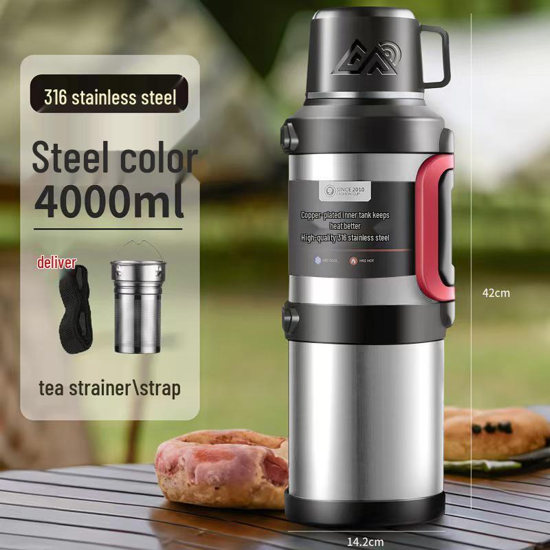 316 Large Capacity Outdoor Stainless Steel Insulated Sports Teapot and Water Cup