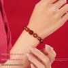 Genuine Cinnabar Hexagonal Bracelet for Men & Women - Three Horse Year Design