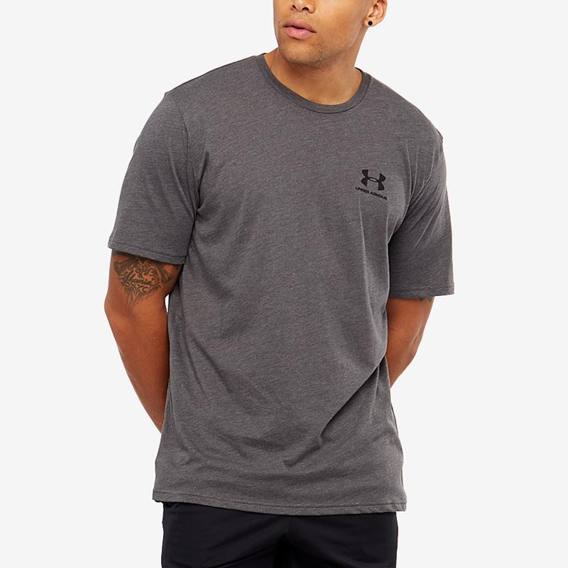 Under Armour Sport Casual Letter Print Short Sleeve T-Shirt Men Tops Dark-Gray 1326799-019