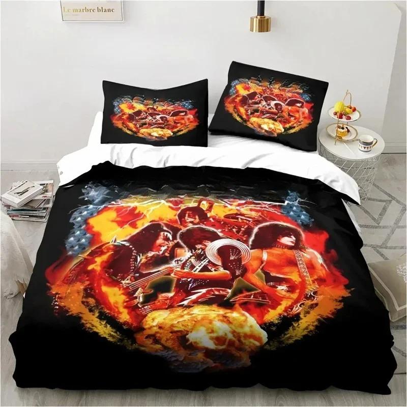 3d Bedding Set Classic Band Duvet Cover Pillowcase Home Bedroom Decoration Cartoon Microfiber Bedding 2/3 Piece Set, Gift