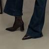 Martin boots short boots pointed black short boots women's spring season explosion high heel thick heel fashion French