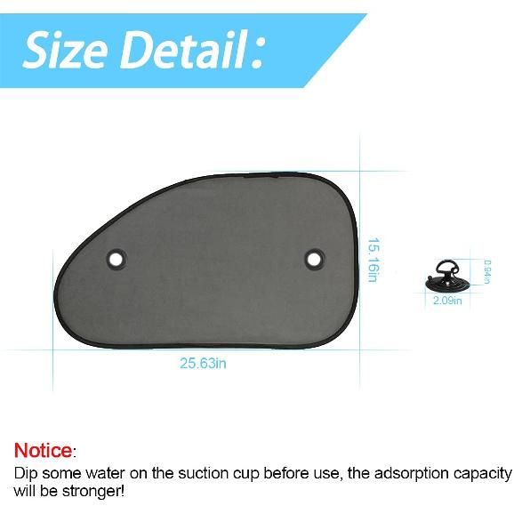 2 Pack Universal Car Window Shade, Cling Sunshade - Sun, Glare And UV Rays Protection For Your Child - Baby Side Window Car Sun Shades, Blocks Over