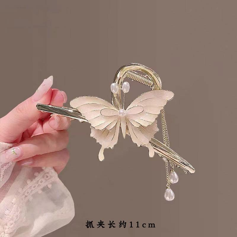 Stilig Fresh Temperament Oil Drop Floral Metal Shark Hair Clip
