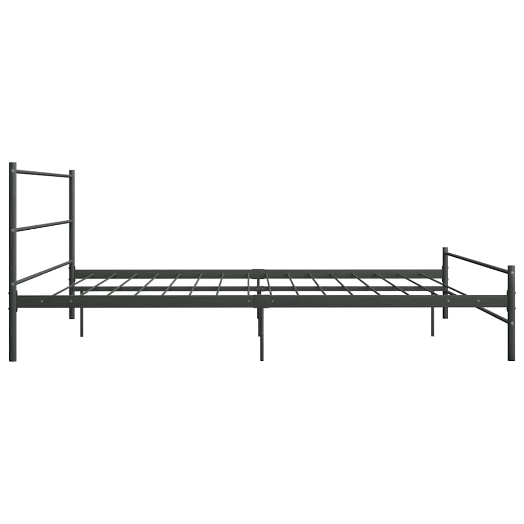 Double Bed Frame Gray Metal 180*200 Cm