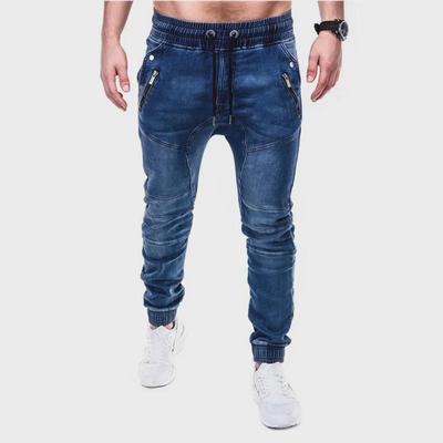 2019 Trendy Men's Washed Denim Jogger Jeans - European & American Style Casual Pants