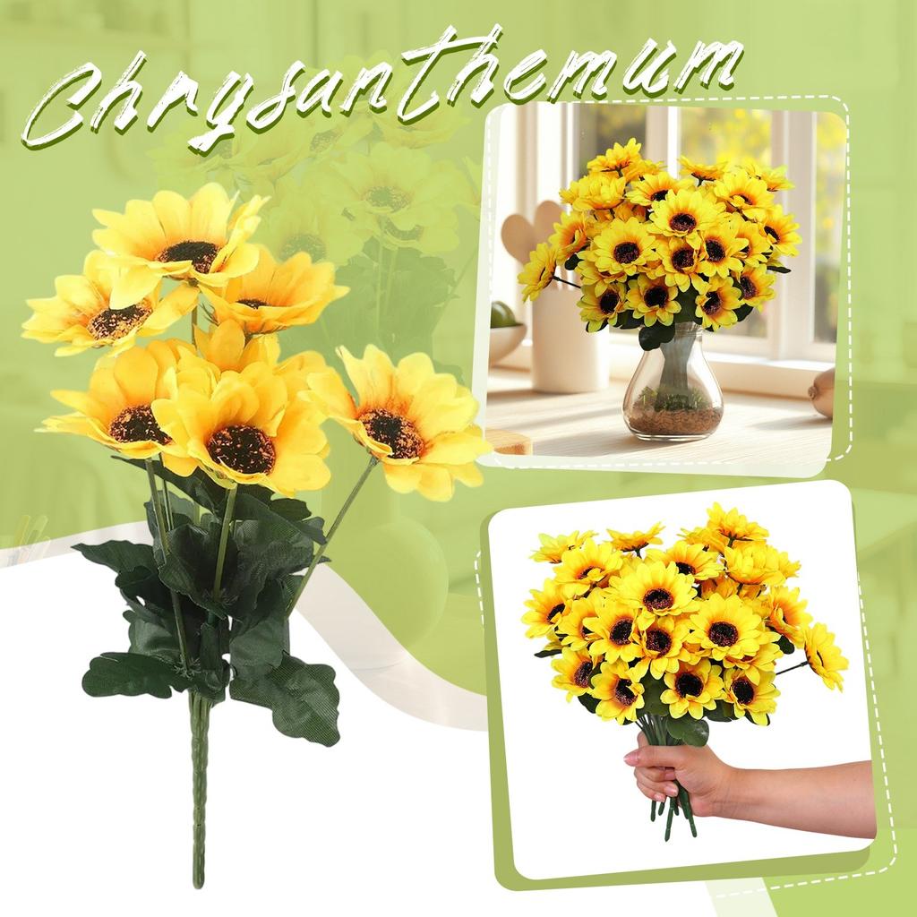 A Bouquet Of Simulated Sunflowers, Home Living Room Decoration Flowers, Wedding Garden Cloth Set Simulation Flowers
