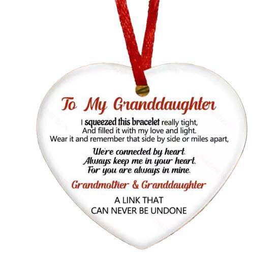 Memorial Christmas Ornaments Hug from Heaven Heart Shaped Christmas Tree Ornament Sympathy Gifts for Loss of Loved One