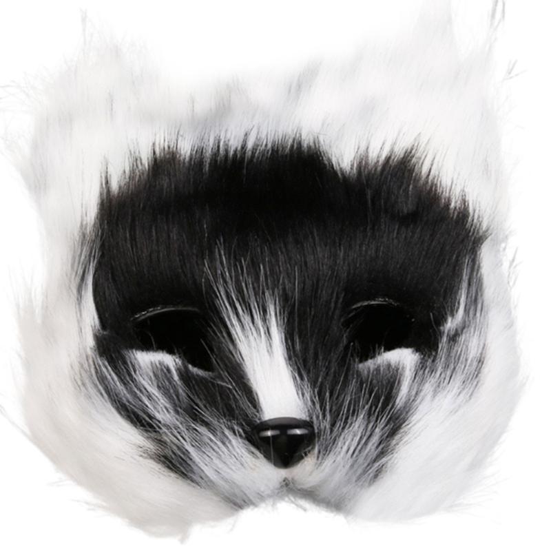 Plastic Long Hair Foxes Party Mask Lightweight Unisex Costume Accessory For Balls Stage Shows And Role Playing