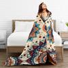 Retro Bohemian Woven Pattern  Plush Blanket Kids  Flannel Throw Blanket For Couch Chair Sofa Bed Soft Warm Bedspread Gift