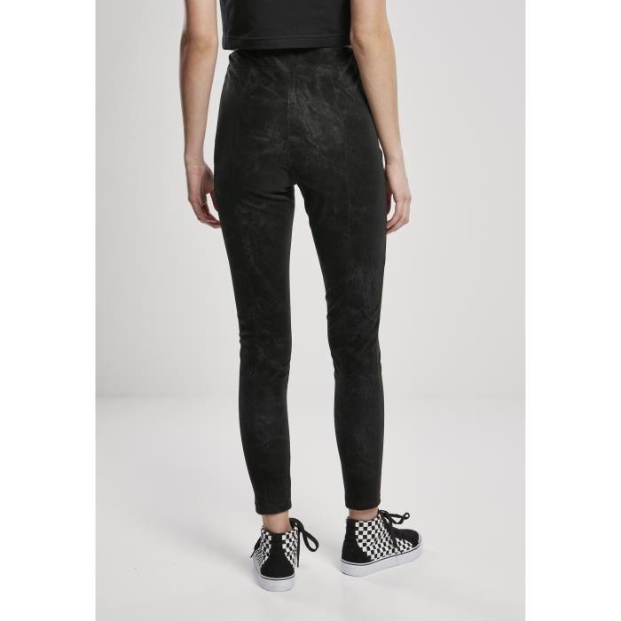 Pantalon Femme - Urban Classics - Washed Faux Leather - Noir