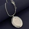 Popular 925 silver oval mirrored photo frame pendant snake bone necklace, fashionable, simple and versatile