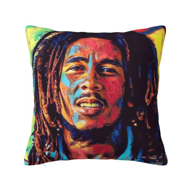 Fashion Jamaica Reggae Rock Bob Marley Cushion Cover xcm Soft Pillow Case for Sofa Square Pillowcase Home Decor