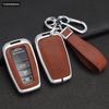 Zinc Alloy + Leather Car Key Case for Toyota Corolla Hybrid 2021 Rav4 Land Cruiser Prado Camry Highlander Prius C-HR 2018+