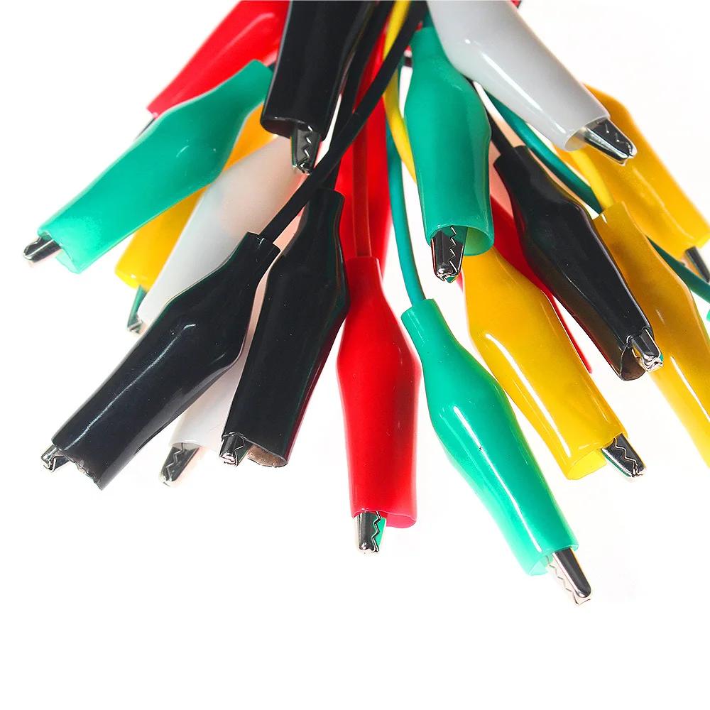 10PCS Alligator Clips Electrical DIY Test Leads Alligator Double-ended Crocodile Clips Roach Clip Test Jumper Wire 48 49.5 50CM