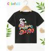 European sizes Children CHICFULL Boys' Easter Bunny & Egg Truck T-Shirt - Bunny Driving Egg Truck Print, Spring Summer Casual Round Neck Tee for