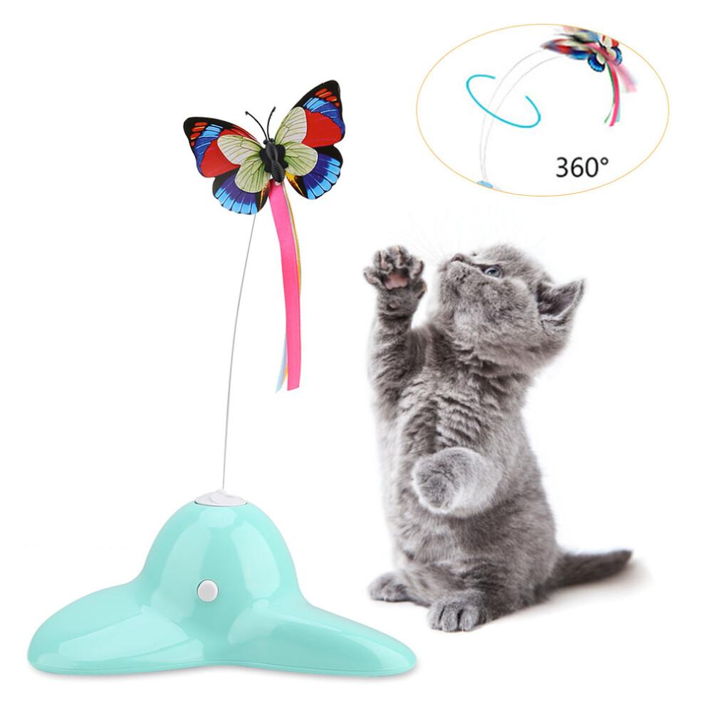 Electric Rotating Butterfly Cat Toy For Indoor Cats Interactive Automatic Spinning Flashing Butterfly Teaser Stimulating Prey Instinct Exercise