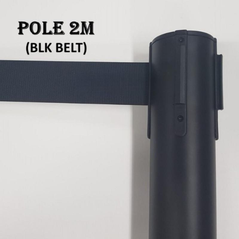Extra Thick Stainless Steel Black Queue Pole Indoor And Outdoor Signage Crowd Control Barrier Pole