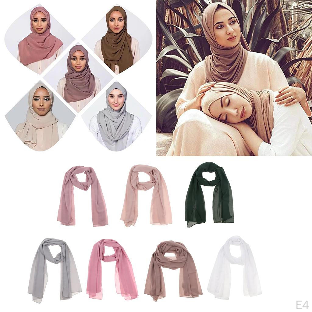 Smooth Bubble Chiffon Women'S Scarf Long Large Soft Dusty pink, as described