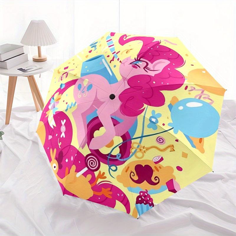 1pc My Little Pony Automatic Umbrella with Folding Feature - Compact Travel Umbrella, Perfect Gift for Birthday, Christmas, , 051