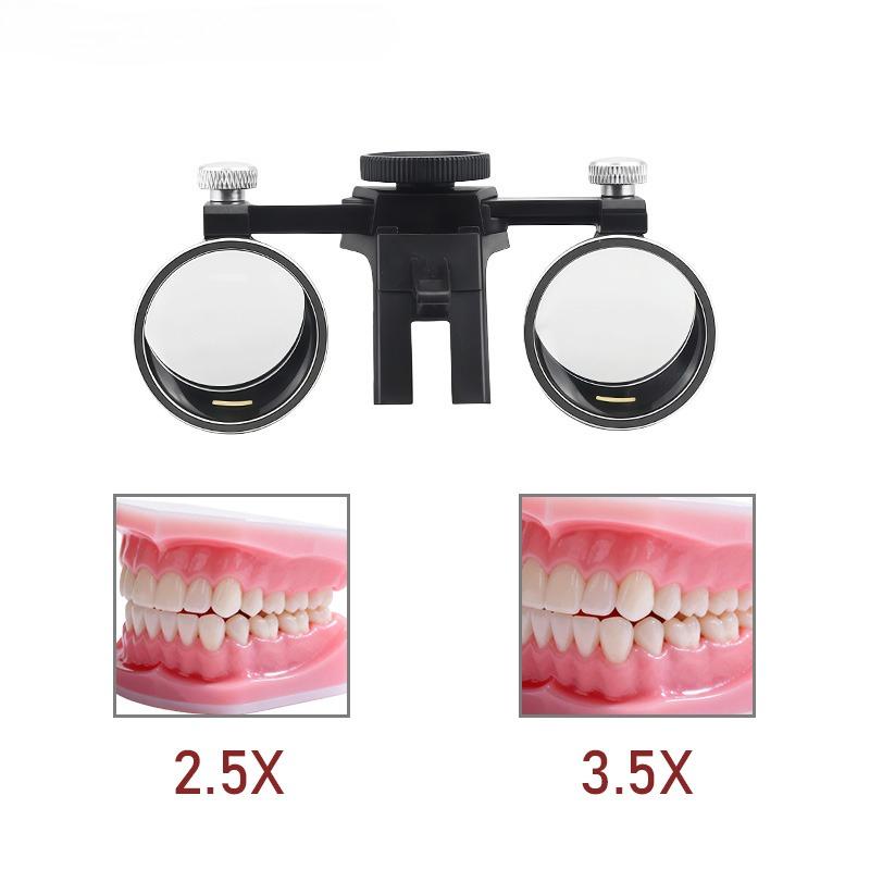 Binoclu Chirurgical cu Magnifier pentru Materiale Dentare cu Bandă de Cap Confortabilă Lampă Frontală LED cu Magnifier Dentar Mărire 2.5x/3.5x