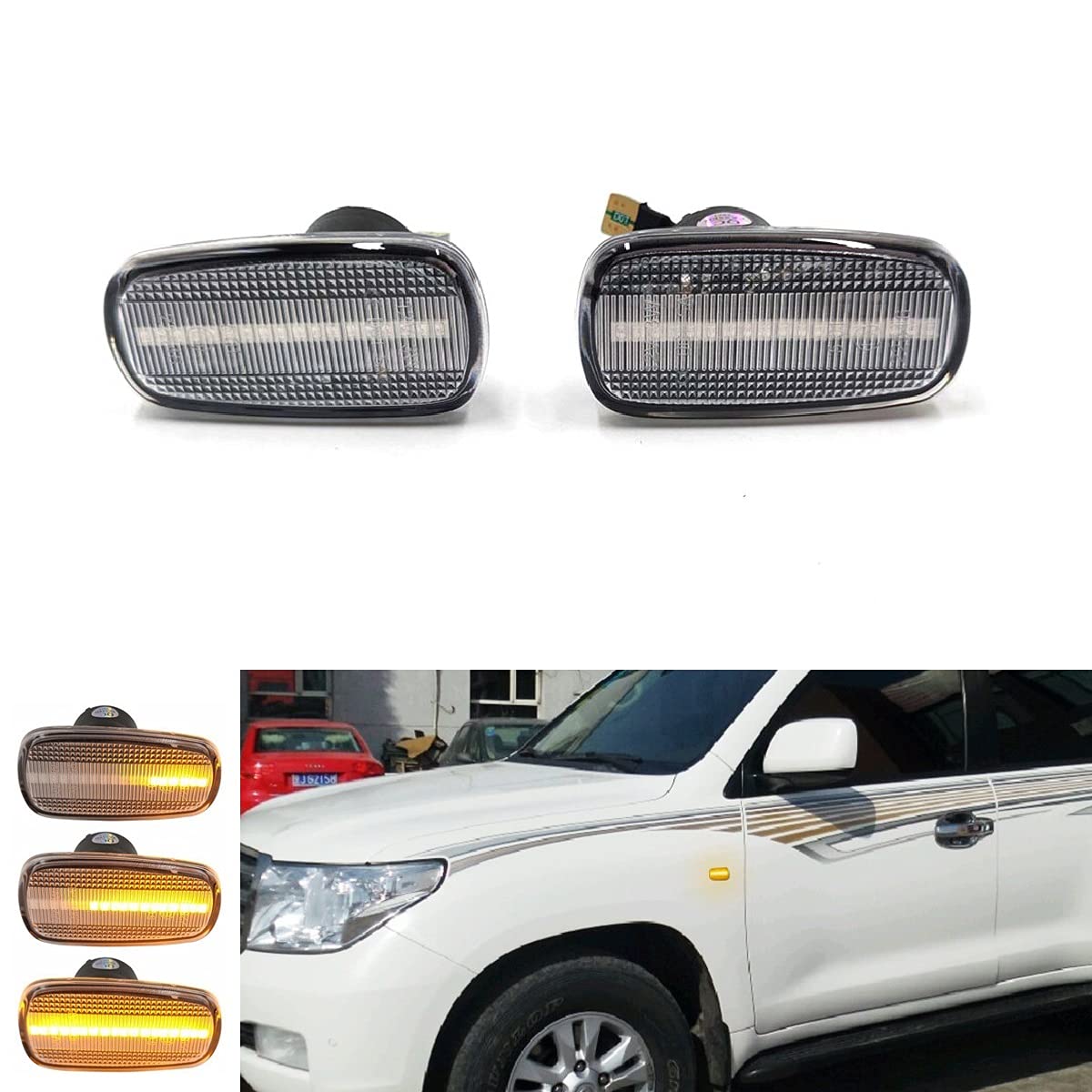 

Toyota LED Side Turn Flowing LEDs with Compatible with Toyota Land Prius and RAV4 Marker/Sequential Signals, Type, Dynamic, High-Brightness Built-in
